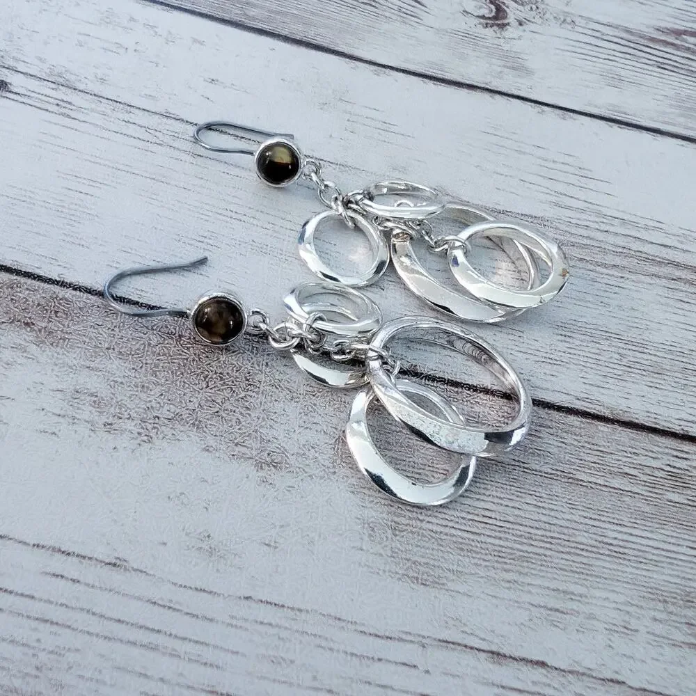 Marvella Earrings Silver Tone Dangle Earrings for Pierced Ears